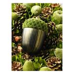 K&K Interiors 6in Green Glass Acorn Ornament w/Quilted Velvet Top - Thumbnail 2 of 2