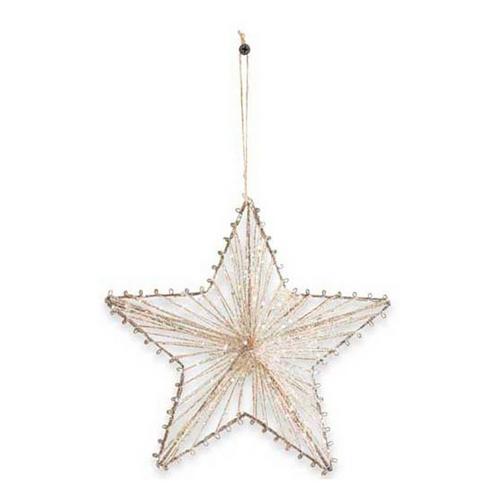 K&K Interiors 8"Glittered Jute Star Ornament - Primary Image