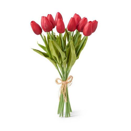 K&K Interiors Red Mini Tulips Bouquet - Primary Image