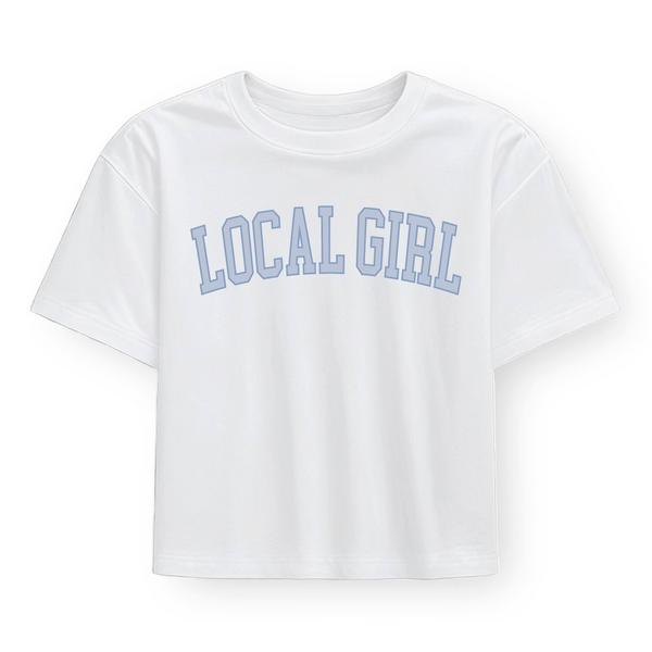 Women's Local Girl Outfitters Arch Graphic Cropped T-Shirt Medium White