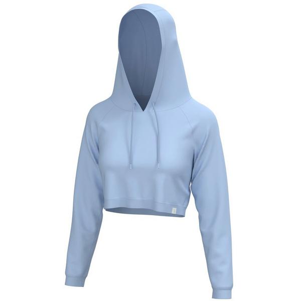 Women's Local Girl Outfitters Velvet Fleece Cropped Fishing Hoodie XSmall Periwinkle