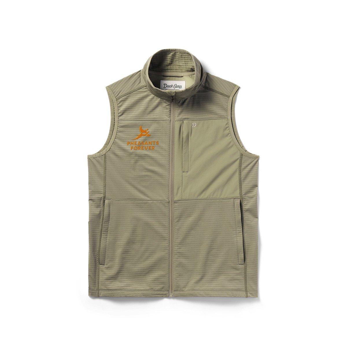 Women's Duck Camp Pheasants Forever Lightweight Grid Tech Fleeve Vest - Duck Camp