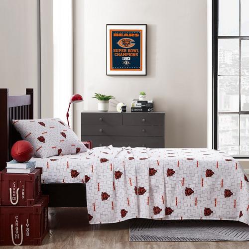 Logo Brands Chicago Bears Scatter Bedding Sheet Set Twin - Primary Image