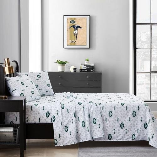 Logo Brands New York Jets Scatter Bedding Sheet Set Queen - Primary Image