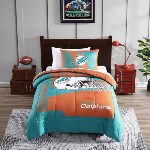 Logo Brands Miami Dolphins Status Bed In A Bag Twin - Primary Image
