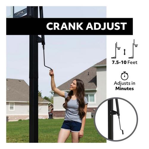 Lifetime Crank Adjust Bolt Down 54" Tempered Glass Basketball Hoop - Primary Image