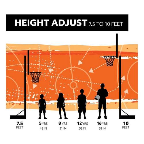 Lifetime Crank Adjust Bolt Down 54" Tempered Glass Basketball Hoop - Primary Image