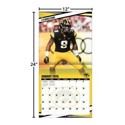 John F Turner and Co Iowa Hawkeyes 2026 Wall Calendar - Primary Image