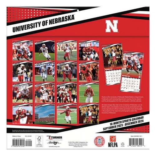 John F Turner and Co Nebraska Cornhuskers 2026 Wall Calendar - Primary Image