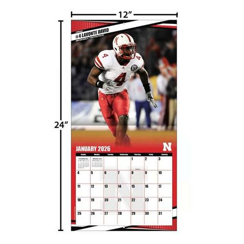 John F Turner and Co Nebraska Cornhuskers 2026 Wall Calendar - Primary Image