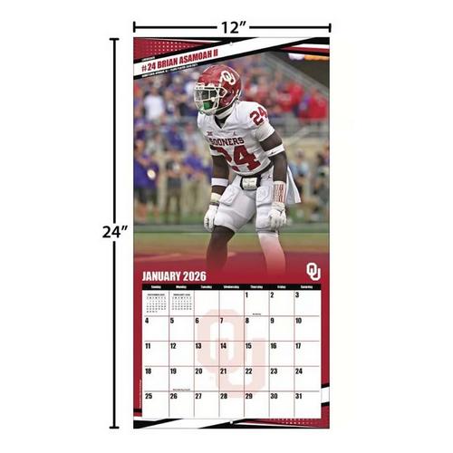 John F Turner and Co Oklahoma Sooners 2026 Wall Calendar - Primary Image