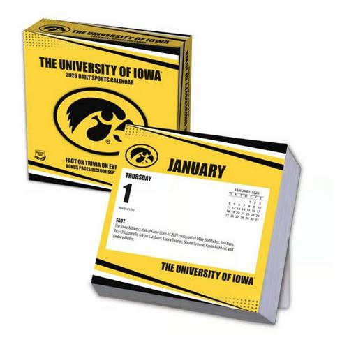 John F Turner and Co Iowa Hawkeyes 2026 Desk Calendar - Primary Image