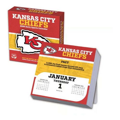 John F Turner and Co Kansas City Chiefs 2026 Desk Calendar - Primary Image