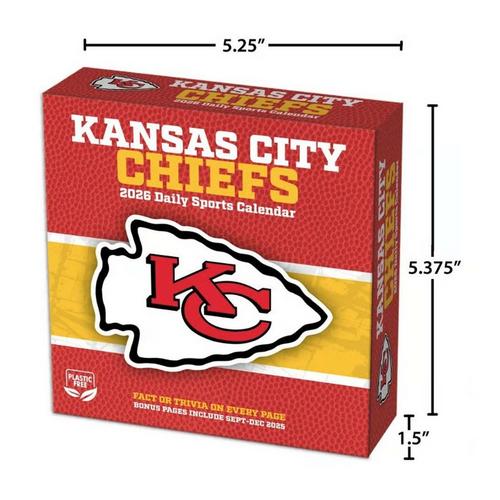 John F Turner and Co Kansas City Chiefs 2026 Desk Calendar - Primary Image