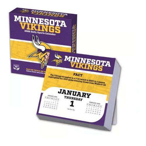 John F Turner and Co Minnesota Vikings 2026 Desk Calendar - Primary Image