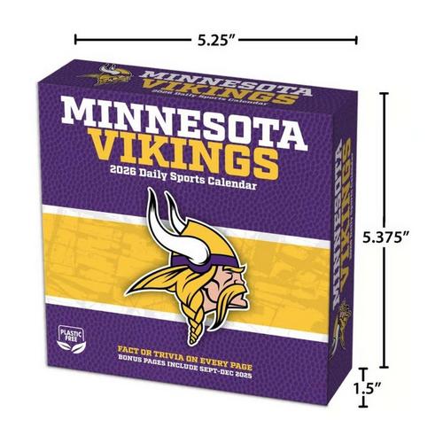 John F Turner and Co Minnesota Vikings 2026 Desk Calendar - Primary Image