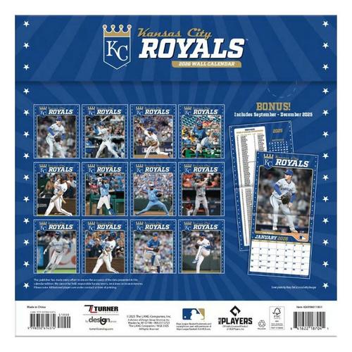 John F Turner and Co Kansas City Royals 2026 Wall Calendar - Primary Image