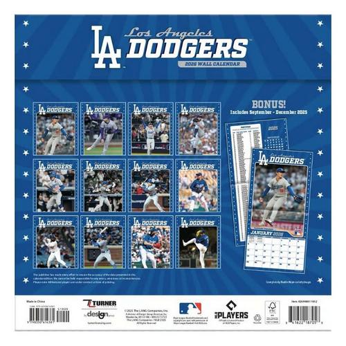 John F Turner and Co Los Angeles Dodgers 2026 Wall Calendar - Primary Image