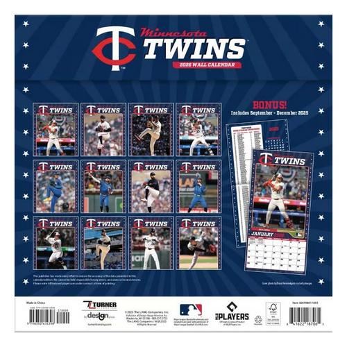 John F Turner and Co Minnesota Twins 2026 Wall Calendar - Primary Image