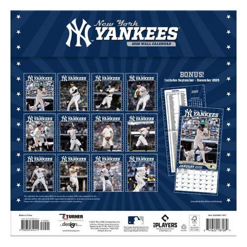 John F Turner and Co New York Yankees 2026 Wall Calendar - Primary Image
