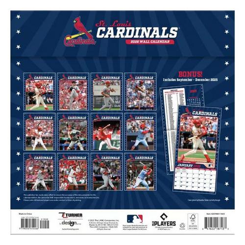 John F Turner and Co St. Louis Cardinals  2026 Wall Calendar - Primary Image