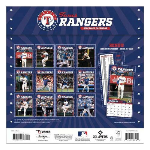 John F Turner and Co Texas Rangers 2026 Wall Calendar - Primary Image