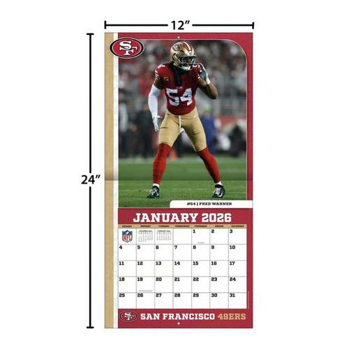 John F Turner and Co San Francisco 49ers 2026 Wall Calendar - Primary Image