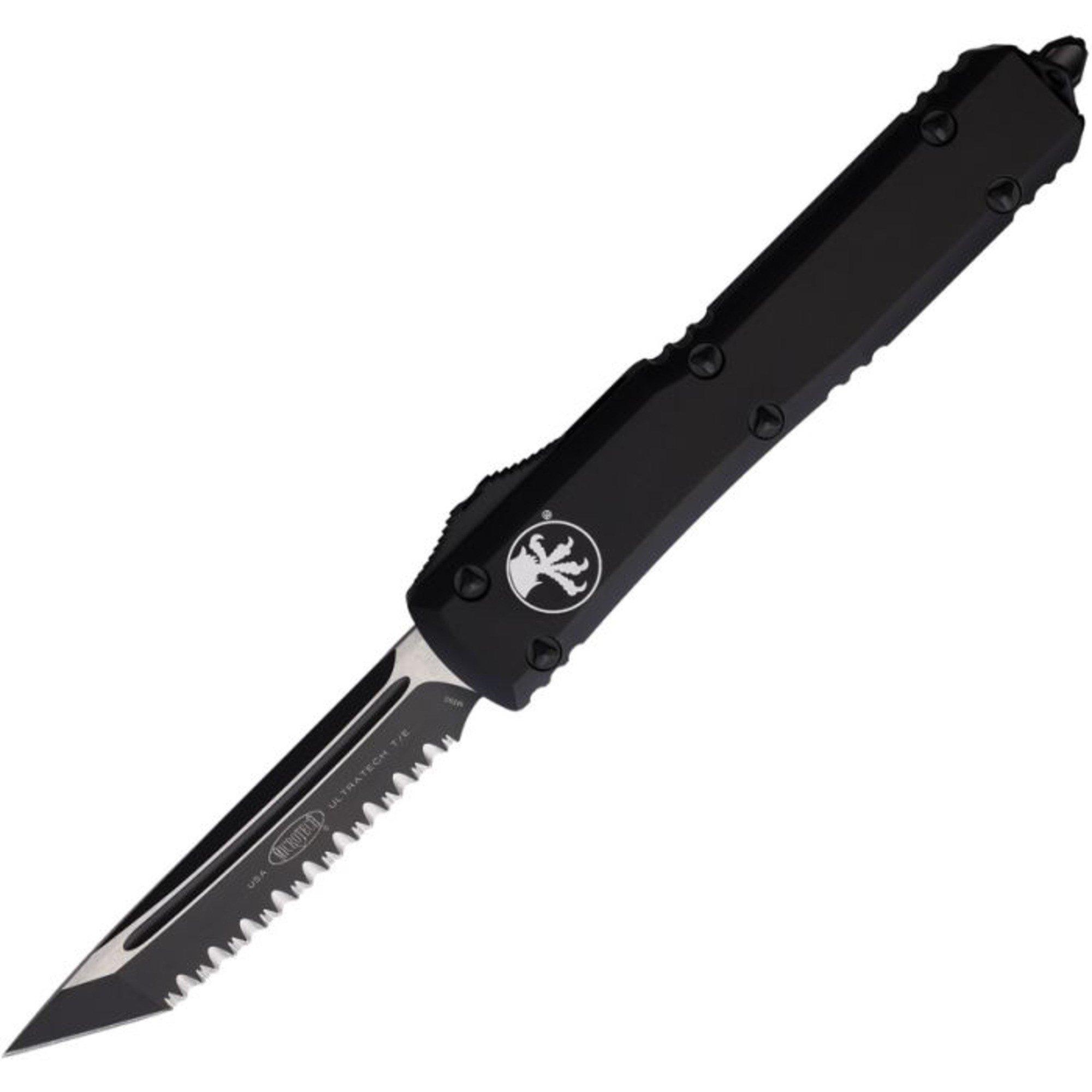 Microtech 123-3T Ultratech Tactical Tanto Full Serrated OTF Automatic Knife - Microtech