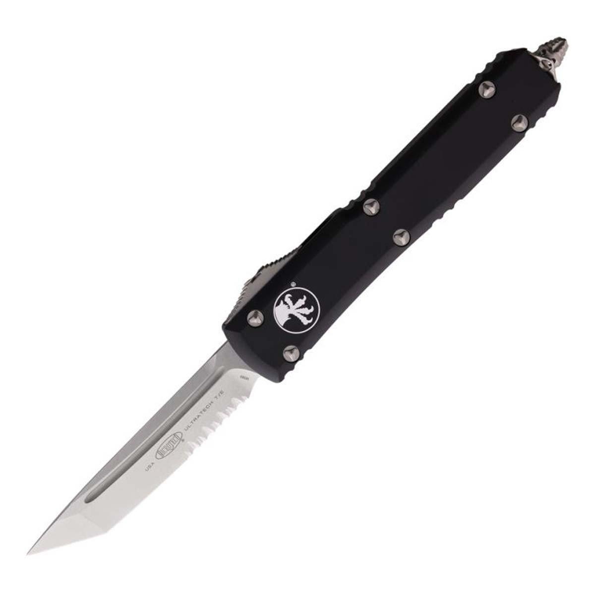 Microtech 123-11 Ultratech Stonewash Serrated Tanto OTF Automatic Knife - Microtech