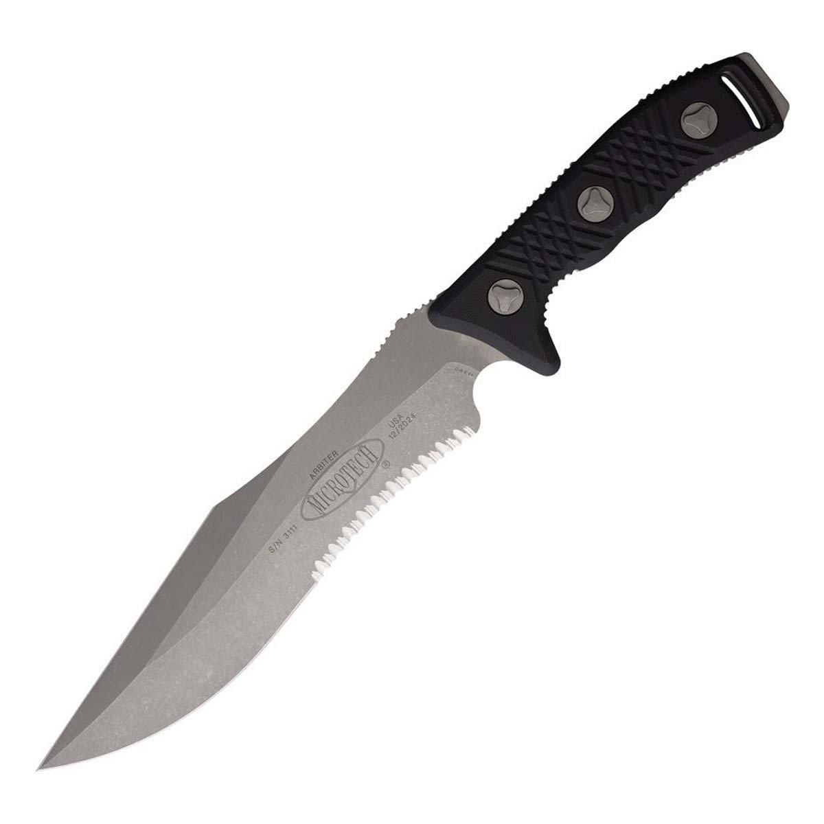 Microtech 104-11AP Arbiter G10 Partially Serrated Fixed Blade with Kydex Sheath Knife - Microtech