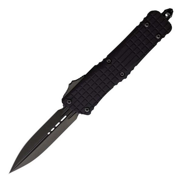 MICROTECH 142-1CT-DSH Signature Series Troodon Delta Shadow D/E Black Automatic Knife