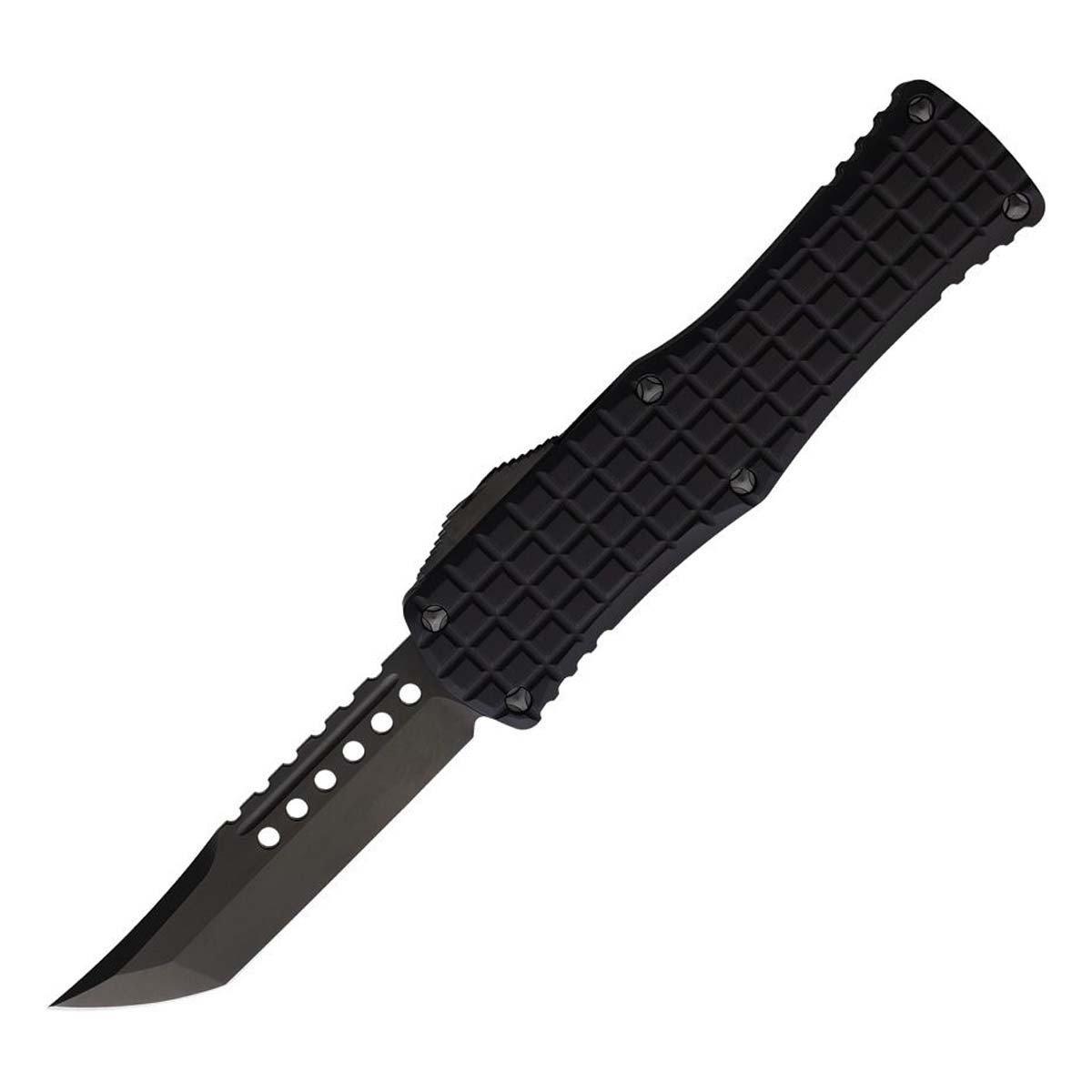 Microtech 919-1DLCTFRSH Hera DLC Hellhound T/E Black Automatic Knife - Microtech
