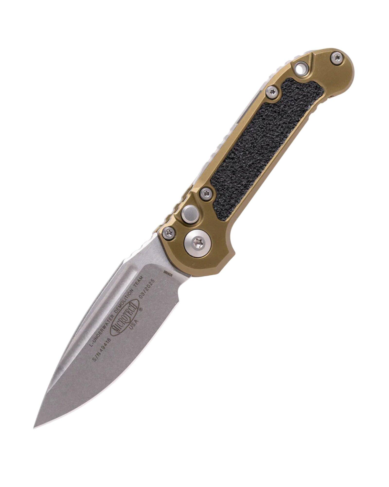 Microtech 1135-10 LUDT Gen III Stonewash Drop Point Folding Automatic Knife - Microtech