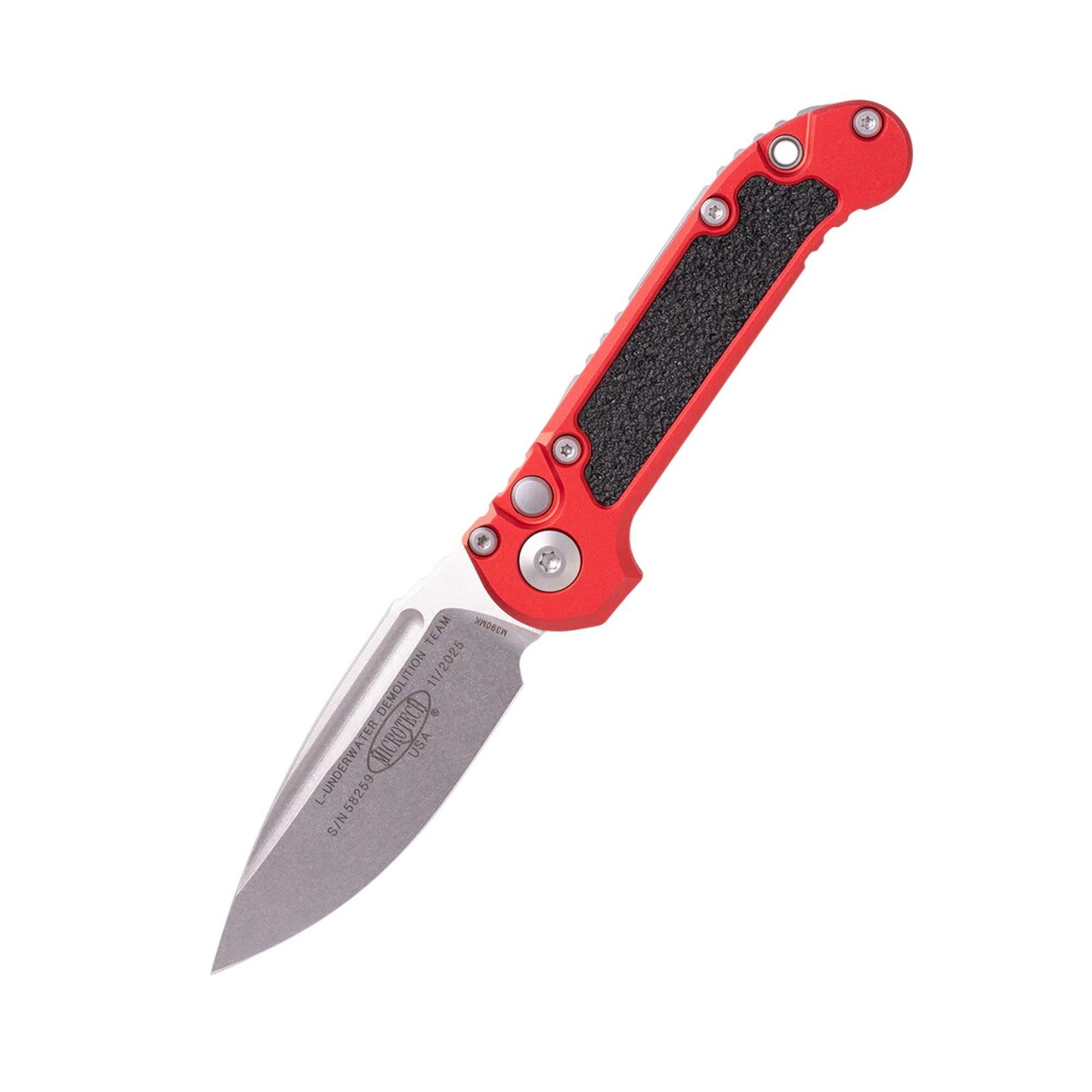 Microtech 1135-10 LUDT Gen III Stonewash Drop Point Folding Automatic Knife - Microtech