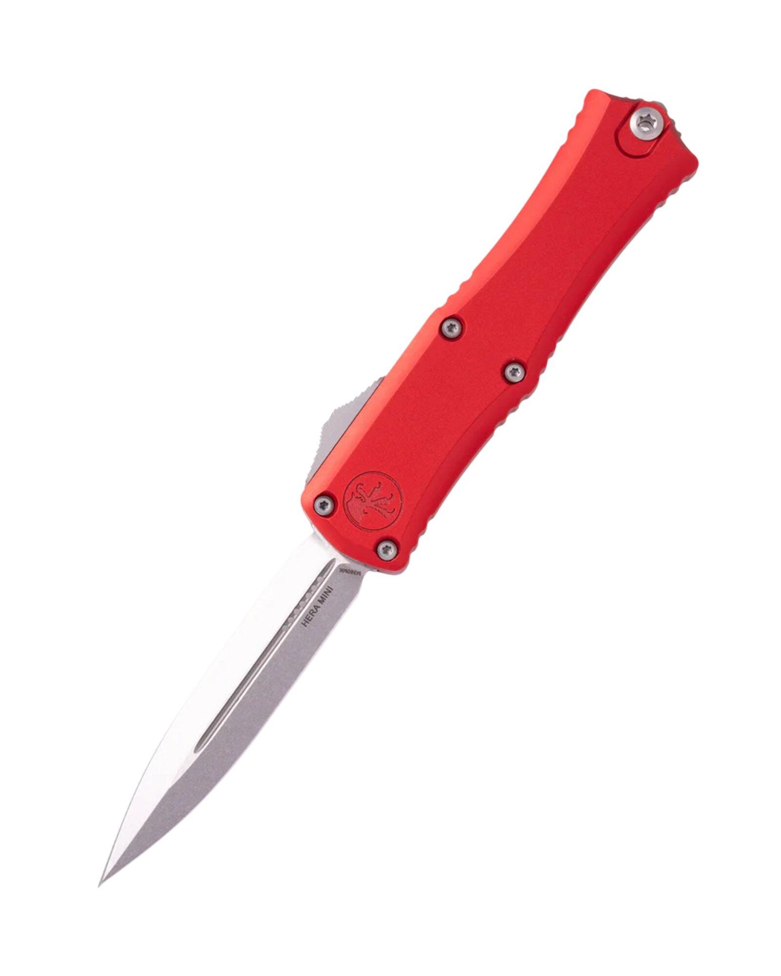 Microtech Hera II Mini 1702M-10 Stonewashed Double Edge Automatic Knife - Microtech Knives