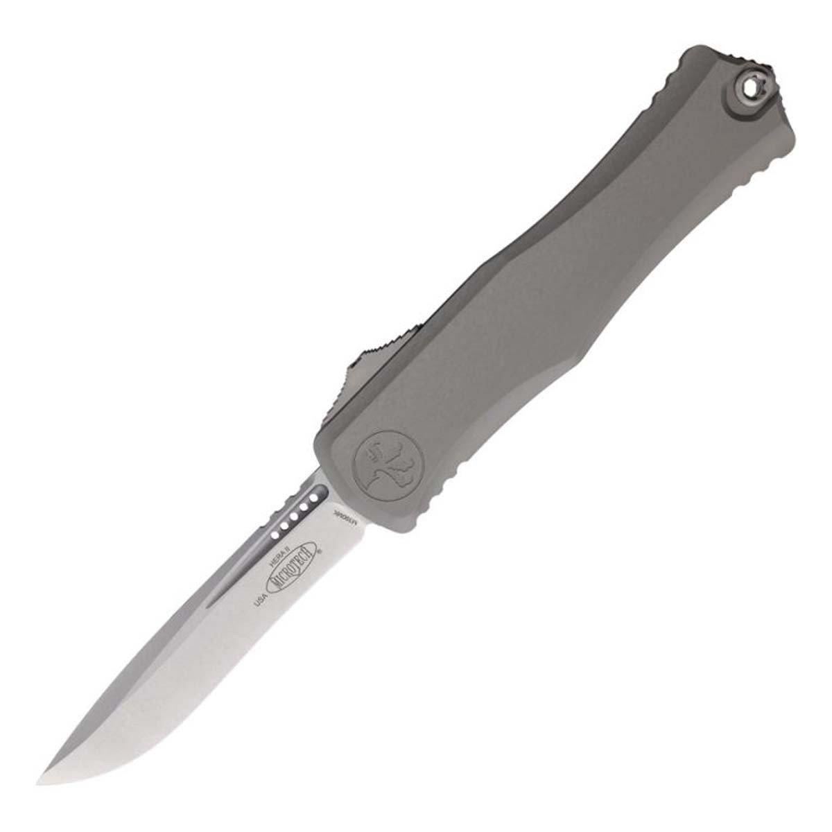Microtech 1705-10 Hera II Stonewashed Recurve Automatic Knife - Microtech
