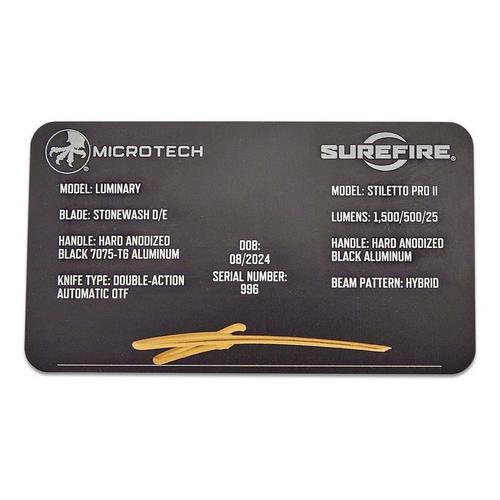 Microtech Luminary & SureFire Stiletto Pro II Box Set Flashlight and OTF Automatic Knife - Primary Image