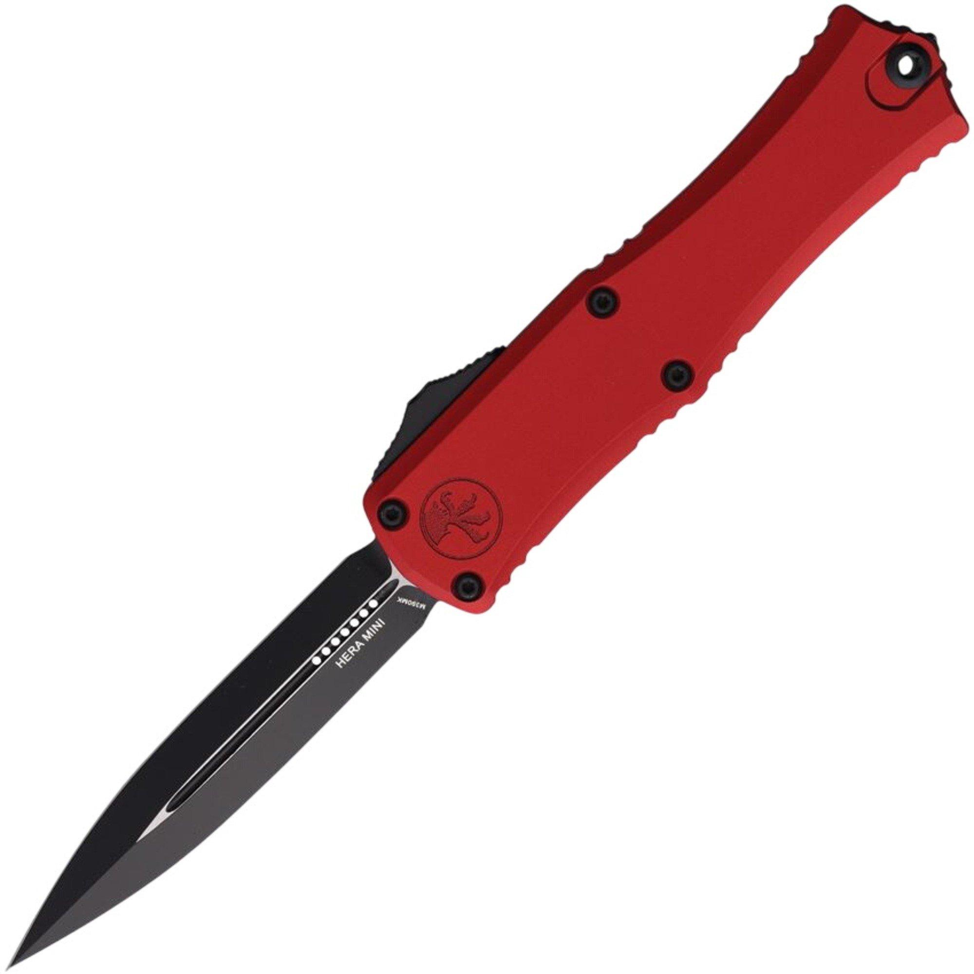 Microtech 1702M-1 Hera II Mini Black Two Tone Double Edge OTF Automatic Knife - Microtech