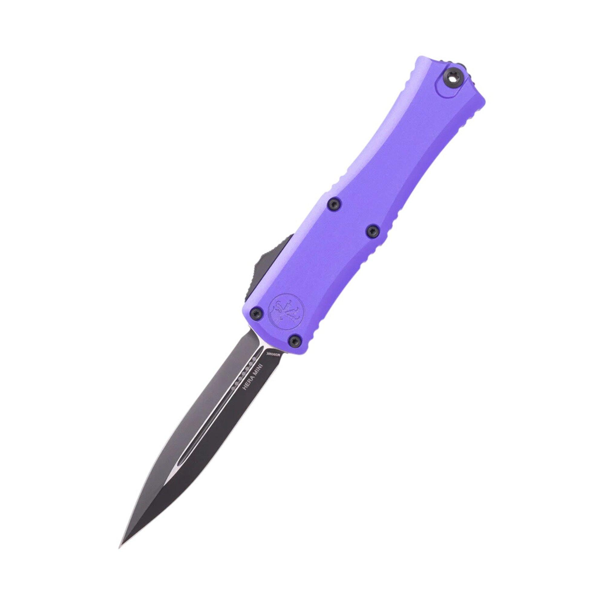 Microtech 1702M-1 Hera II Mini Black Two Tone Double Edge OTF Automatic Knife - Microtech