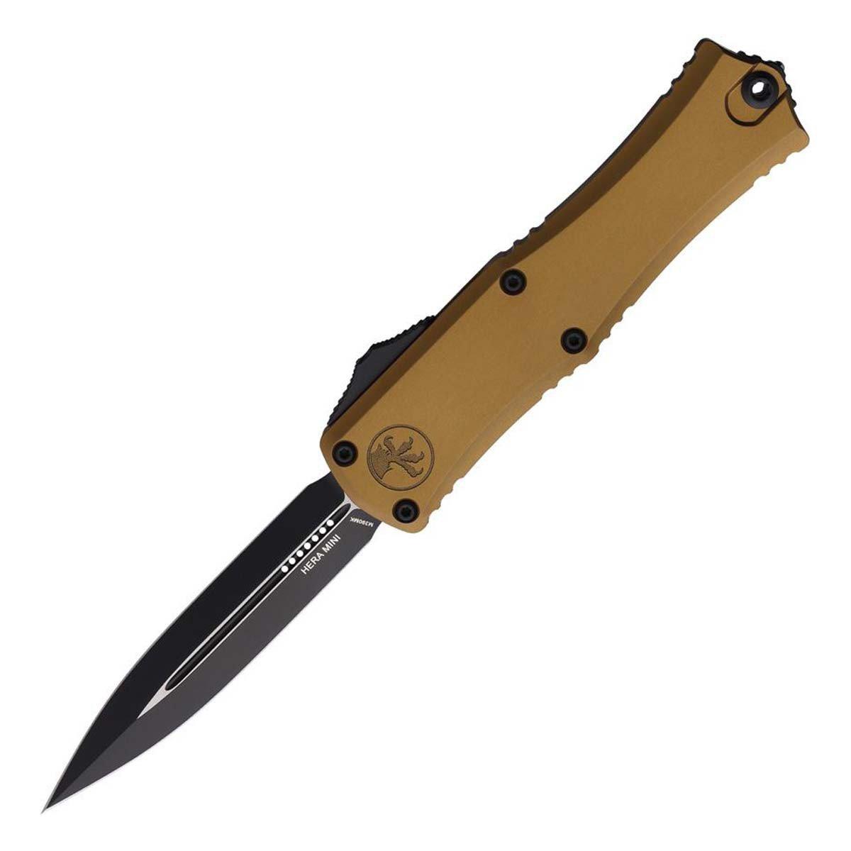 Microtech 1702M-1 Hera II Mini Black Two Tone Double Edge OTF Automatic Knife - Microtech