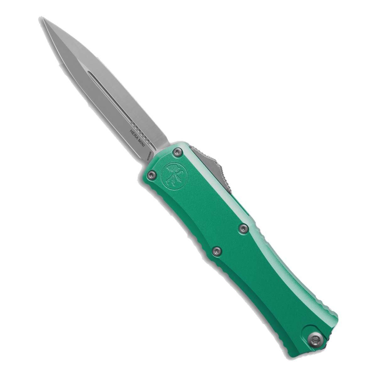 Microtech 1702M-4TQ Hera II Mini Satin Double Edge OTF Automatic Knife - Microtech