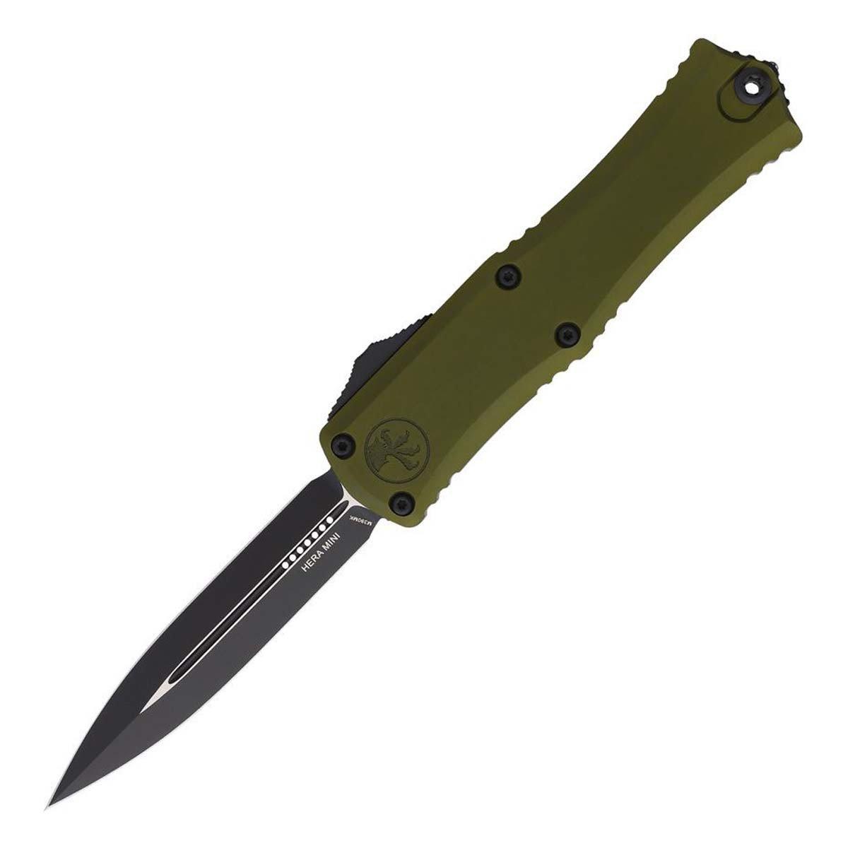 Microtech 1702M-1 Hera II Mini Black Two Tone Double Edge OTF Automatic Knife - Microtech