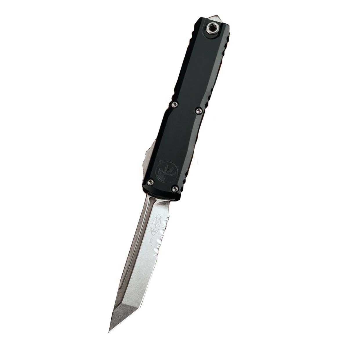 Microtech 1123-11 Ultratech Gen III ZBP Stonewashed Partially Serrated Tanto OTF Automatic Knife - Microtech