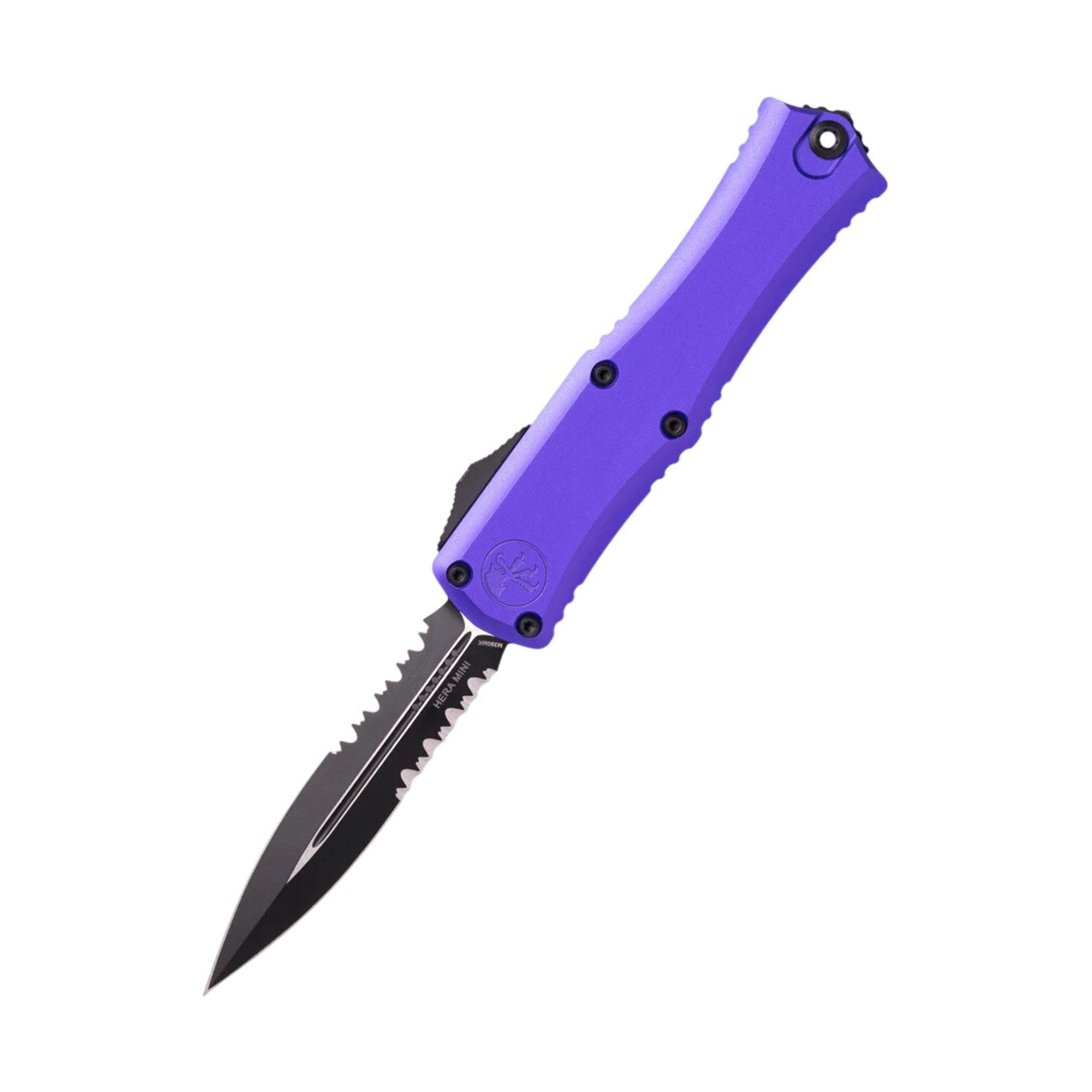 Microtech 1702M-2 Hera II Mini D/E Partially Serrated OTF Automatic Knife - Microtech