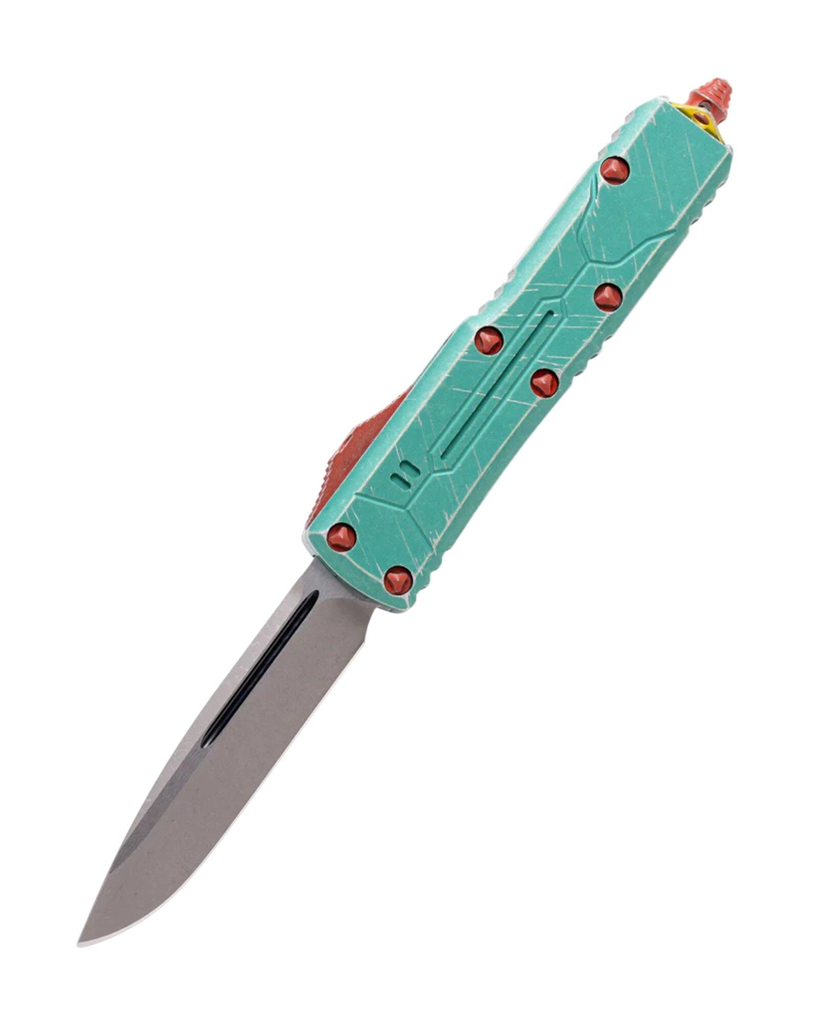 Microtech 231-10BH UTX-85 Bounty Hunter Stonewash Drop Point OTF Automatic Knife - Microtech