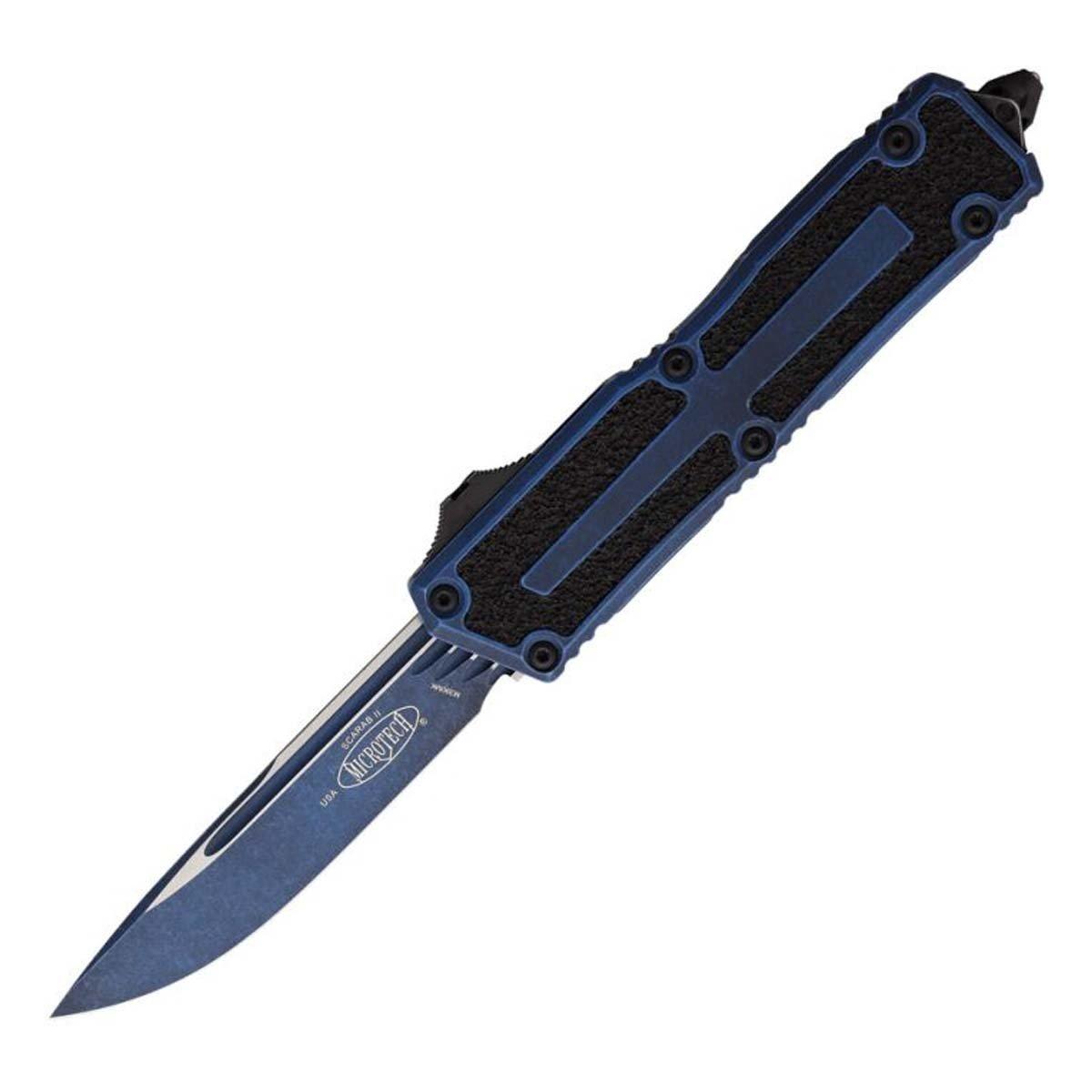 Microtech 1278-1W Scarab II Gen III Weathered Drop Point OTF Automatic Knife - Microtech