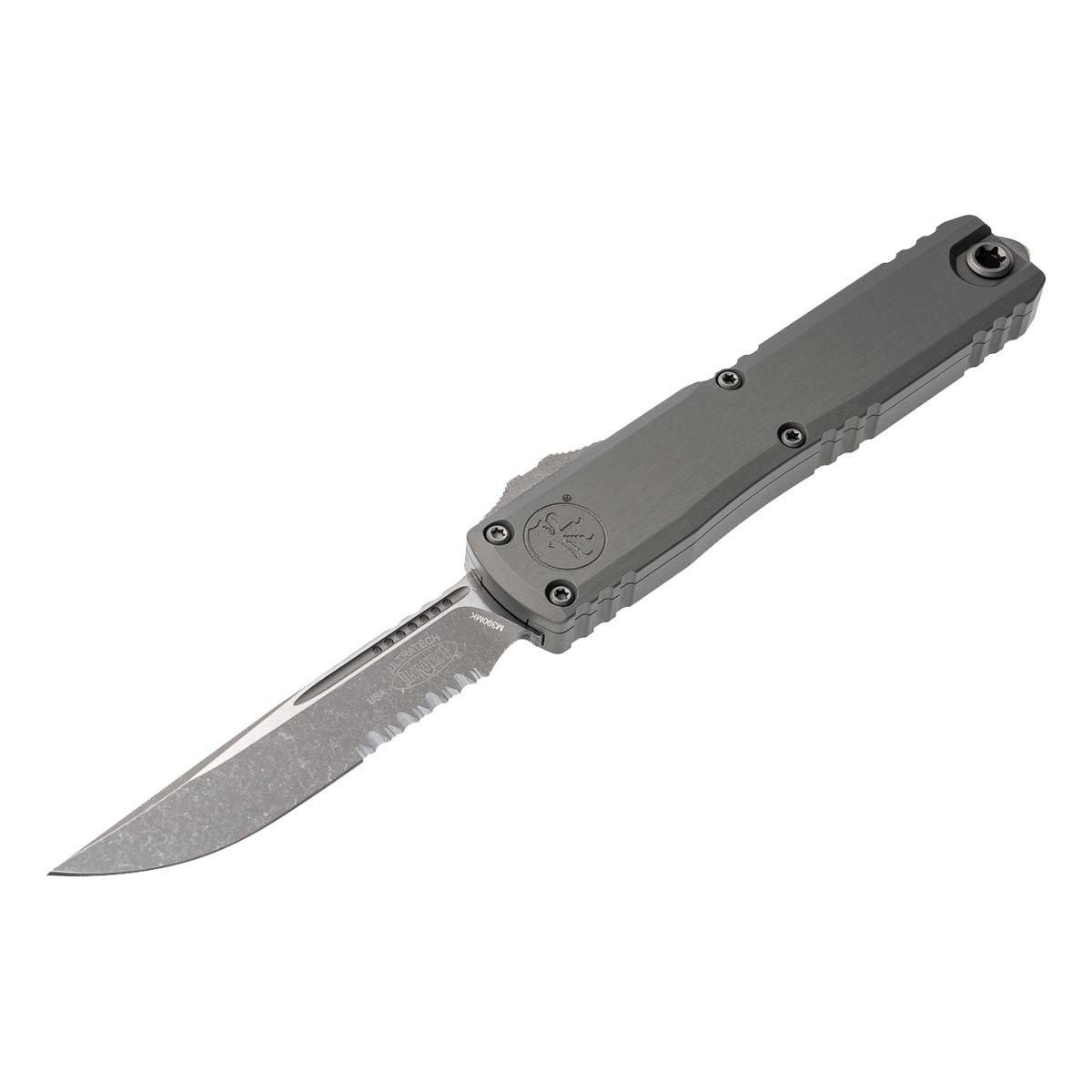 Microtech 1121-11AP Ultratech Gen III ZBP Apocalyptic Serrated Drop Point OTF Automatic Knife - Microtech