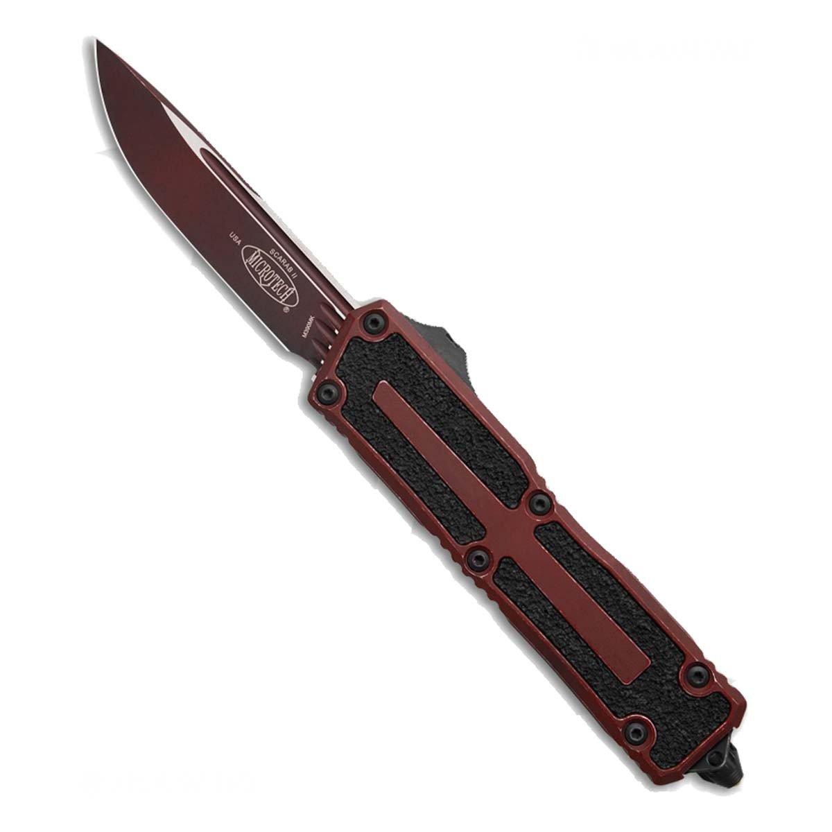 Microtech 1278-1W Scarab II Gen III Weathered Drop Point OTF Automatic Knife - Microtech