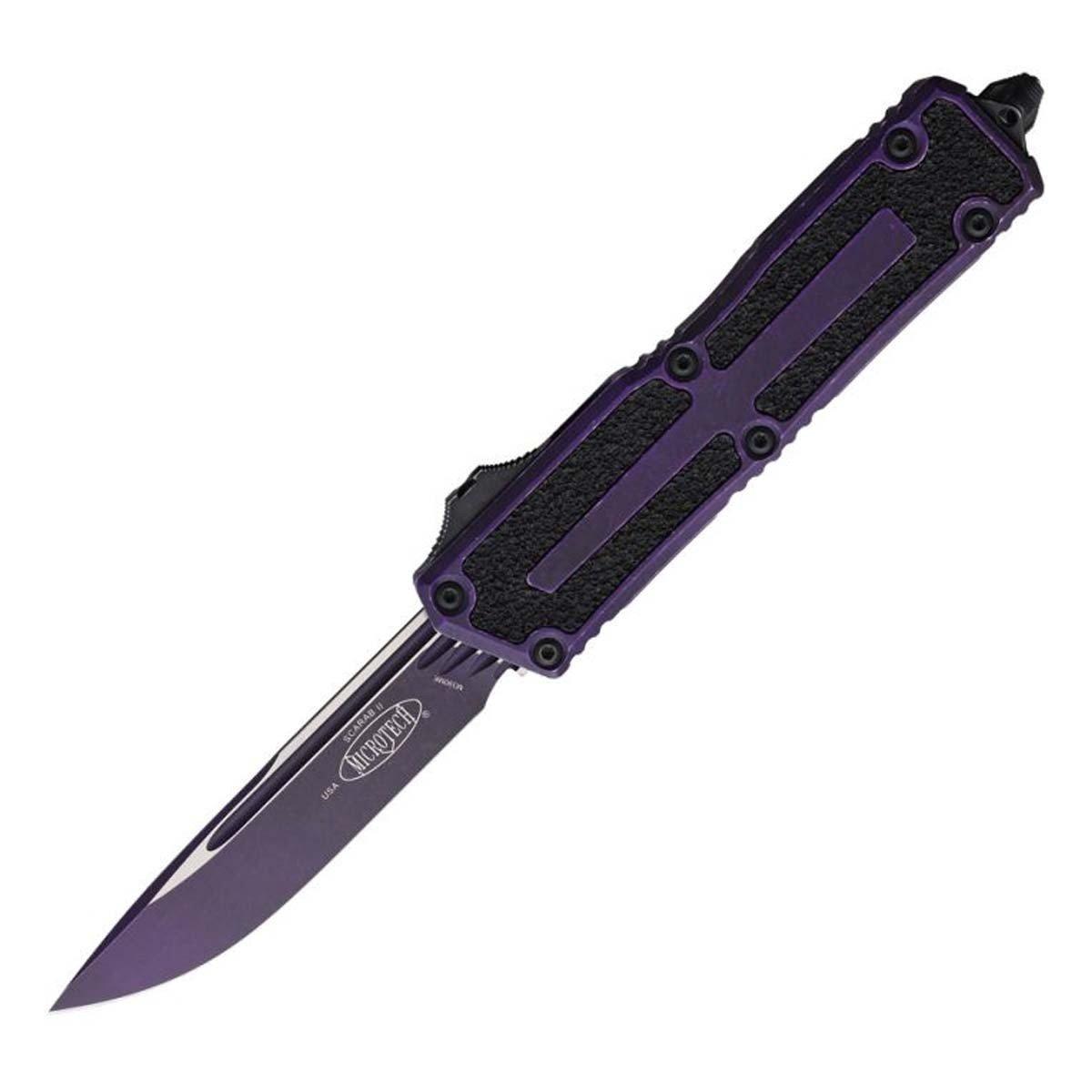 Microtech 1278-1W Scarab II Gen III Weathered Drop Point OTF Automatic Knife - Microtech