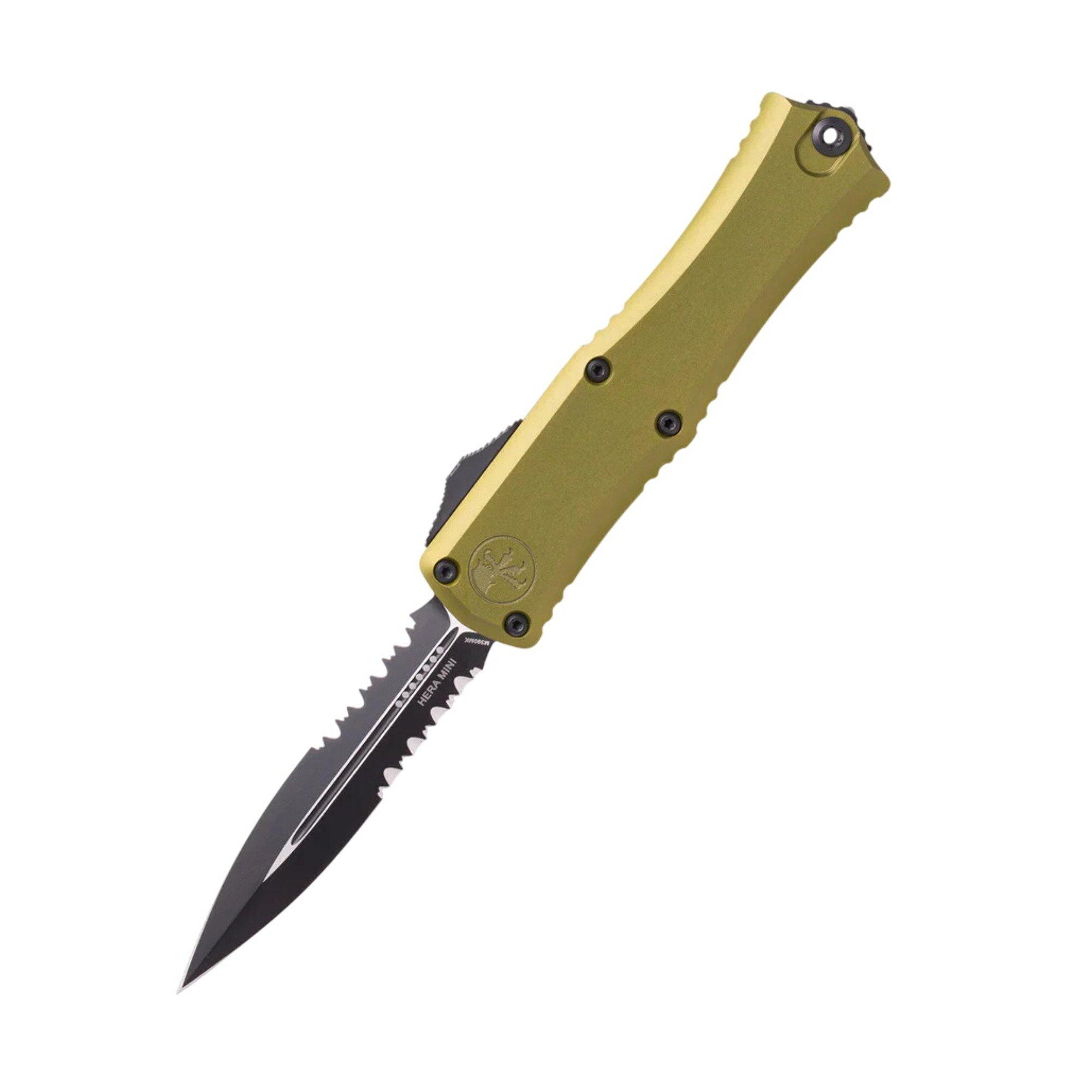 Microtech 1702M-2 Hera II Mini D/E Partially Serrated OTF Automatic Knife - Microtech
